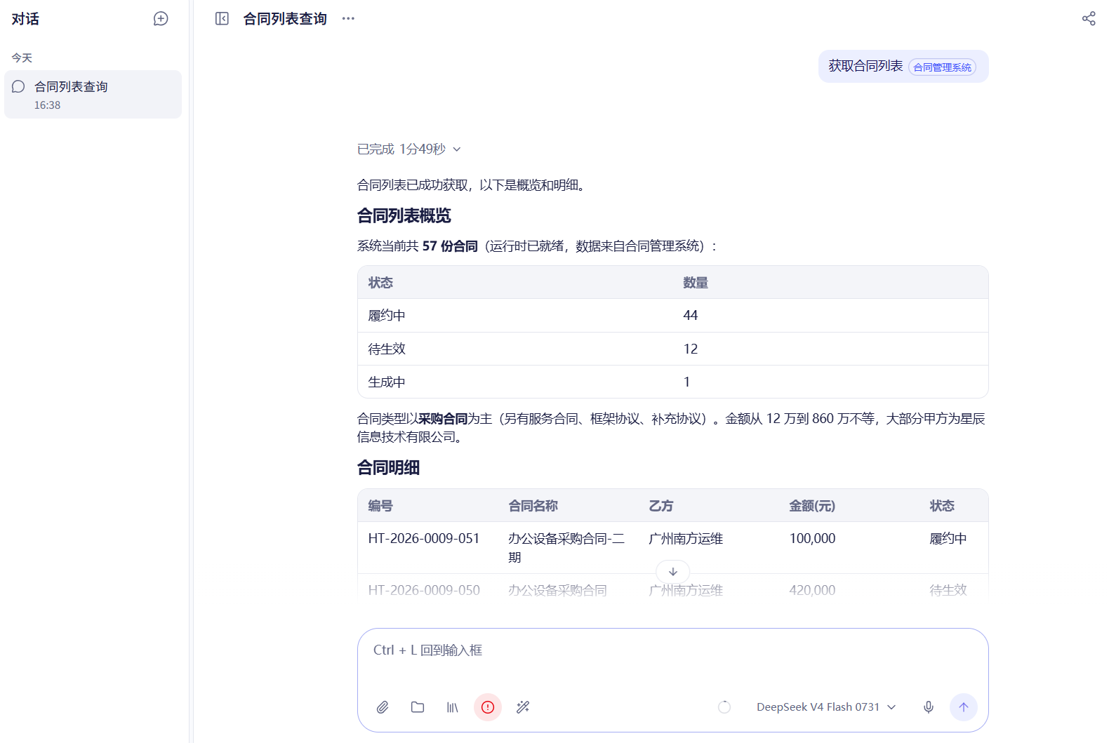 合同履约 APA 使用结果