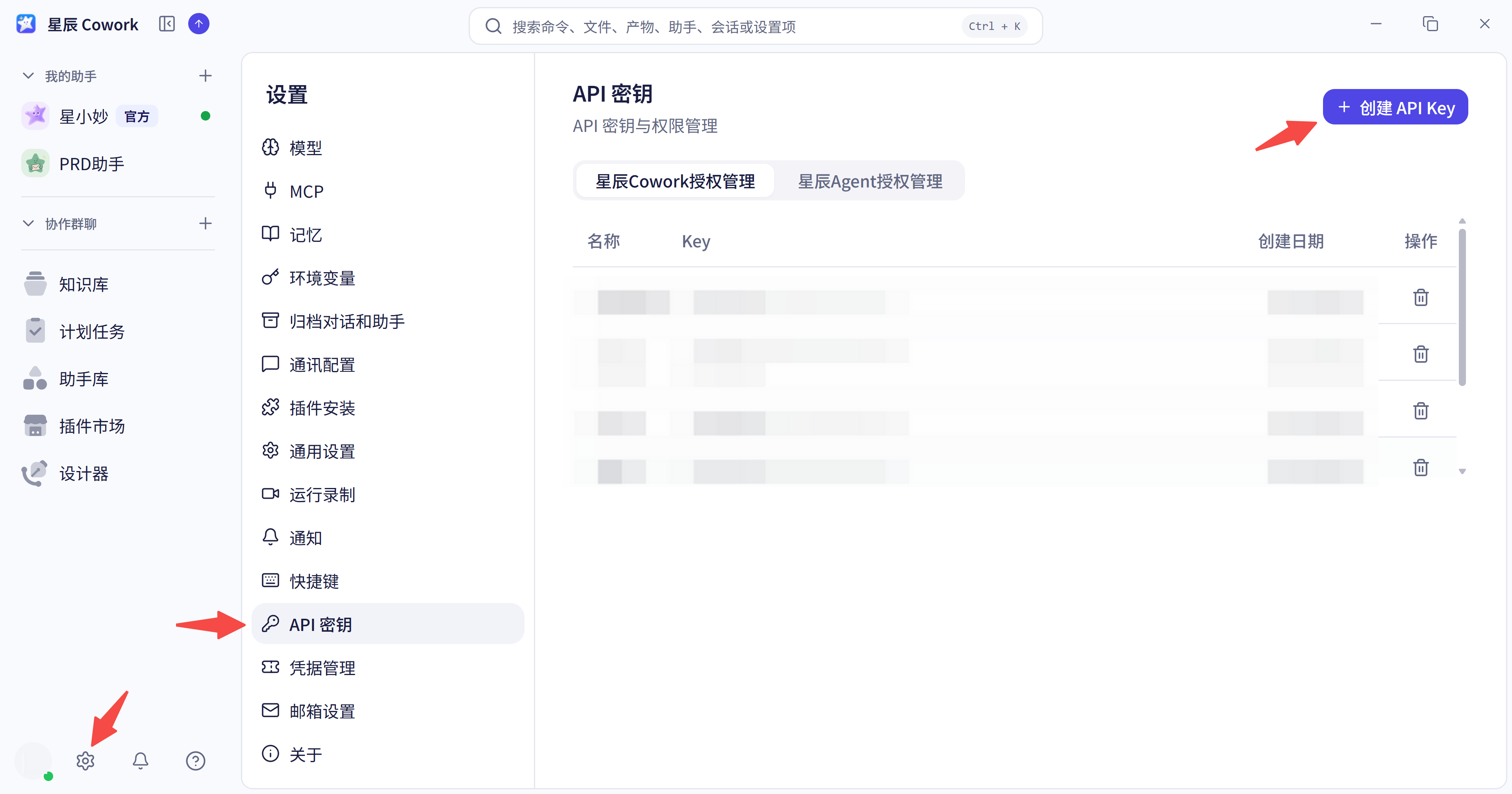 API Key设置界面